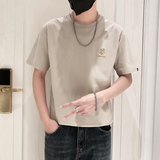 9201-特P38简单款圆领短袖T恤男时尚宽松休闲体恤衫潮2025夏卡其，男装T恤，星座1101-1