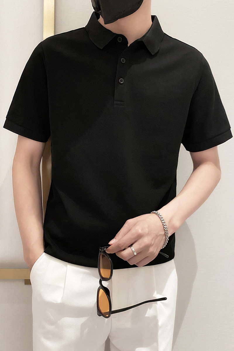 8888特P38控58抖音不起球不褪色不变形9色纯色POLO衫男短袖,男装Polo衫,星座1101-1