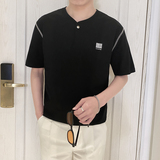 T8015-P55控75时尚夏季款男士短袖V领T恤潮流百搭休闲上衣ins男装，男装T恤，星座1101-1