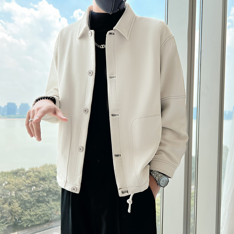 JK6656P108控1482025春季男夹克外套工装上衣修身翻领明线简约,男装夹克,星座1101-1