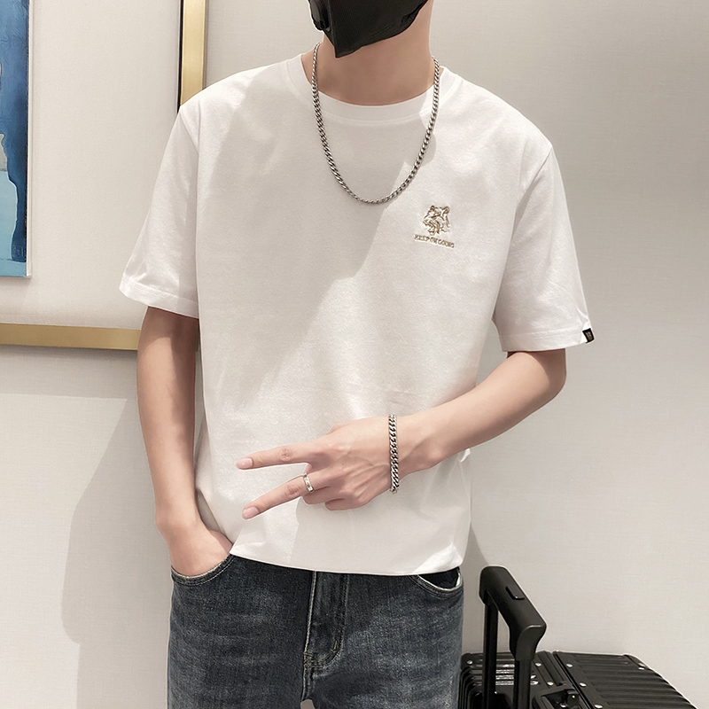 9201-特P38简单款圆领短袖T恤男时尚宽松休闲体恤衫潮2025夏季款，男装T恤，星座1101-1