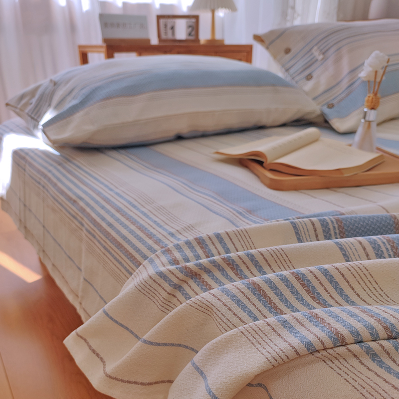 高品质A类提花纯棉老粗布床单