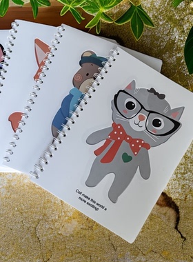 A77镂空卡通线圈本笔记本18K螺旋线圈本记事本100页