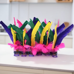 火鸡绒毛毽子学生毽球大学生中学生小学生专用毽子成人彩色毽球