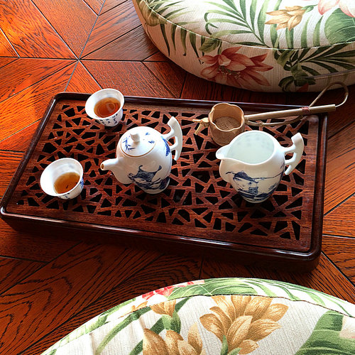 花梨整木储水式高档小茶盘