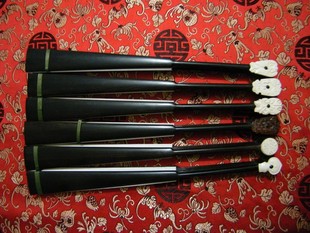 传通手工十寸乌木雕刻折扇一尺书画用文人扇子高档礼品扇各种式样