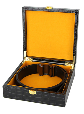 18X18X6cm皮带钱包鳄鱼纹礼品盒化妆品饰品包装通用高档木质空盒