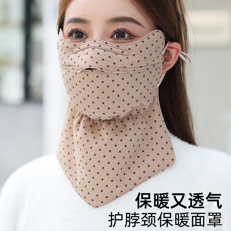 面罩纯棉夹棉保暖长款护脖子女冬
