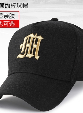 棒球帽大头围2022年新款鸭舌帽男士女潮牌硬顶秋冬纯色帽子显脸小