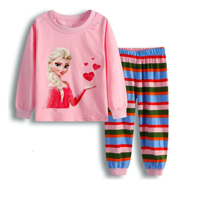SPRING AUTUMN AND WINTER SEASONS KT CAT CARTOON HELLO KITTY CHILDRENS WOMENS COTTON LONG SLEEVE PAJAMAS HOME SERVICE SET