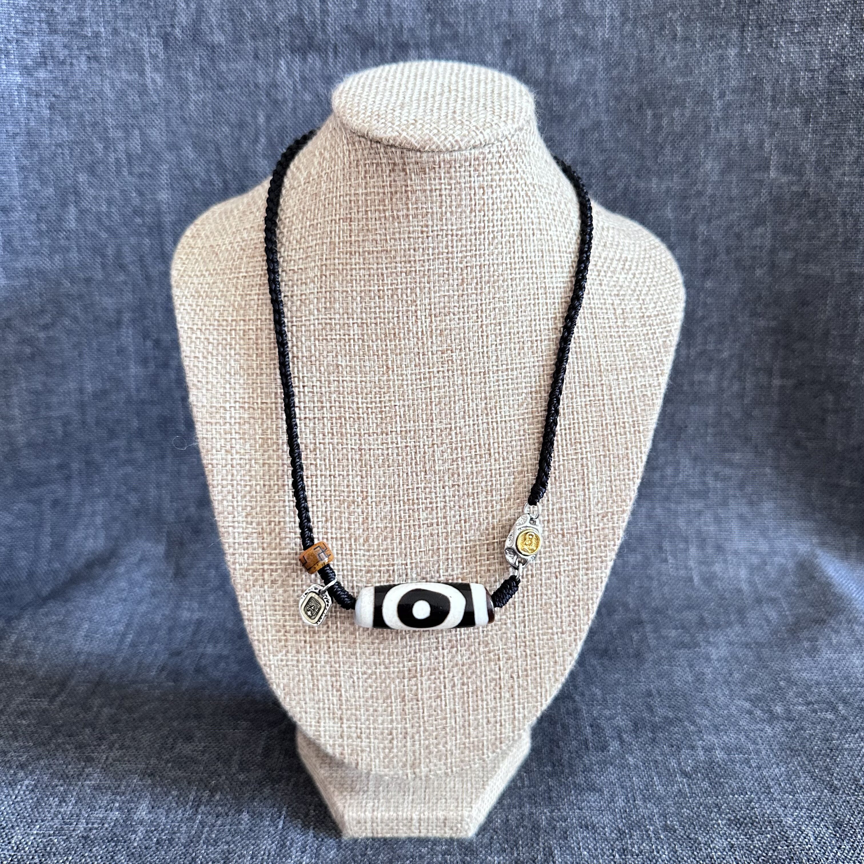 原创设计 台珠行运任晓攀黑白一眼星辰天珠项链 藏式天珠锁骨链