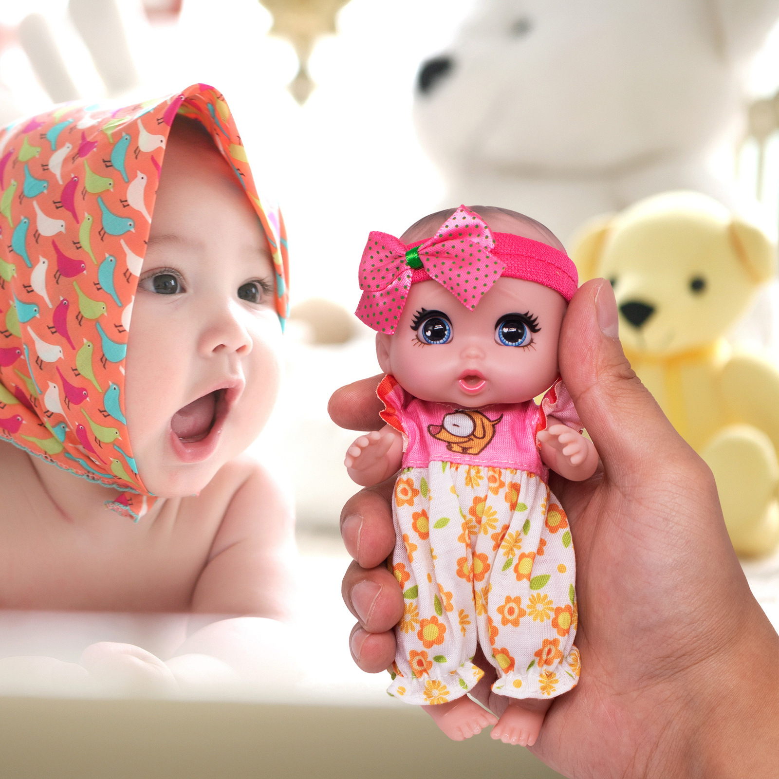 6寸迷你小重生娃娃重生小婴儿搪胶美国女孩换装娃娃时尚跨境专供