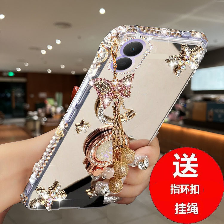适用于荣耀畅玩40plus手机壳镜面防摔RKY-AN00网红女款新品rky-anoo高档奢华镶钻软硅胶外壳5G全包水钻防摔