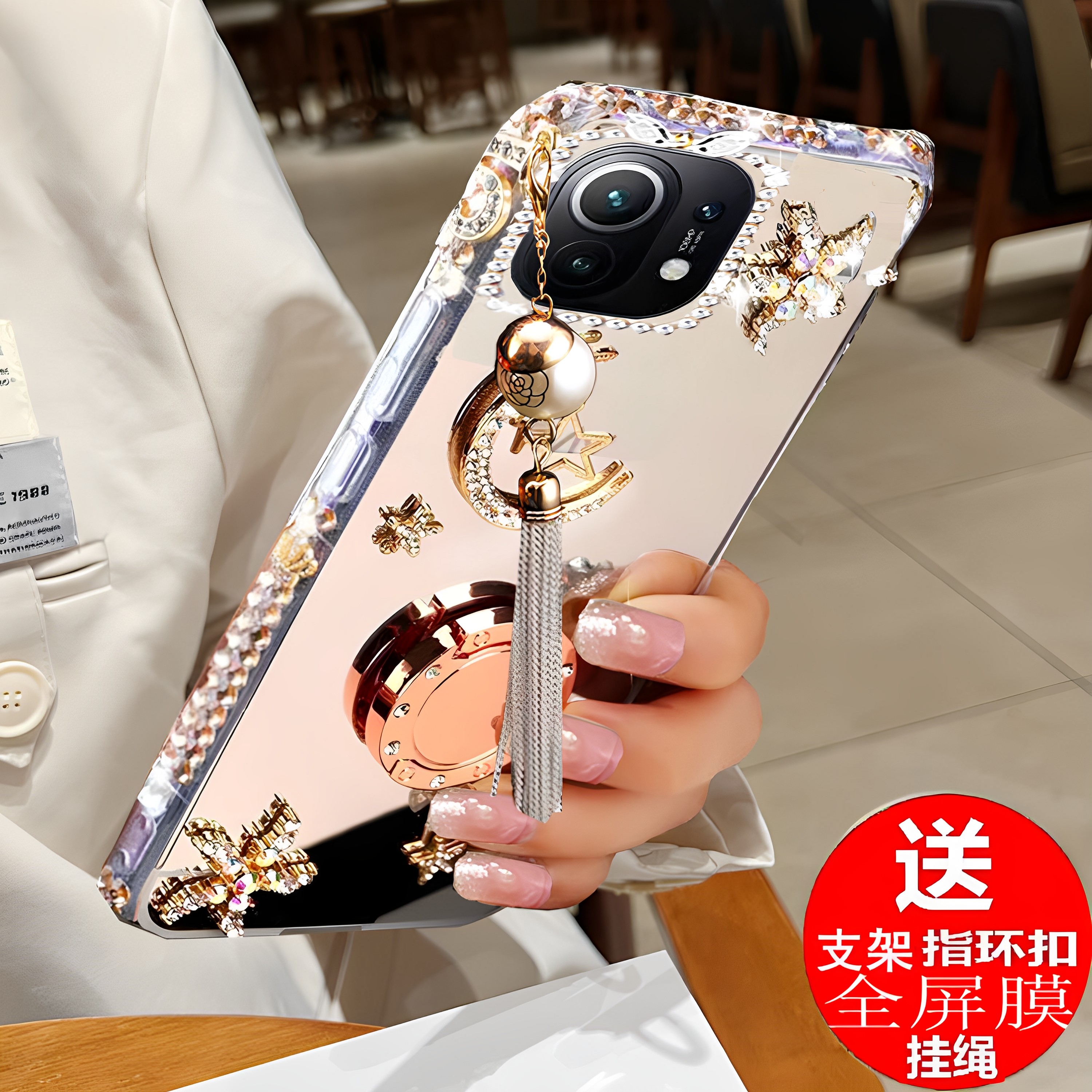 小米11手机壳女款mi11镜面防摔5g硅胶保护套M2011K2C男曲面屏软壳