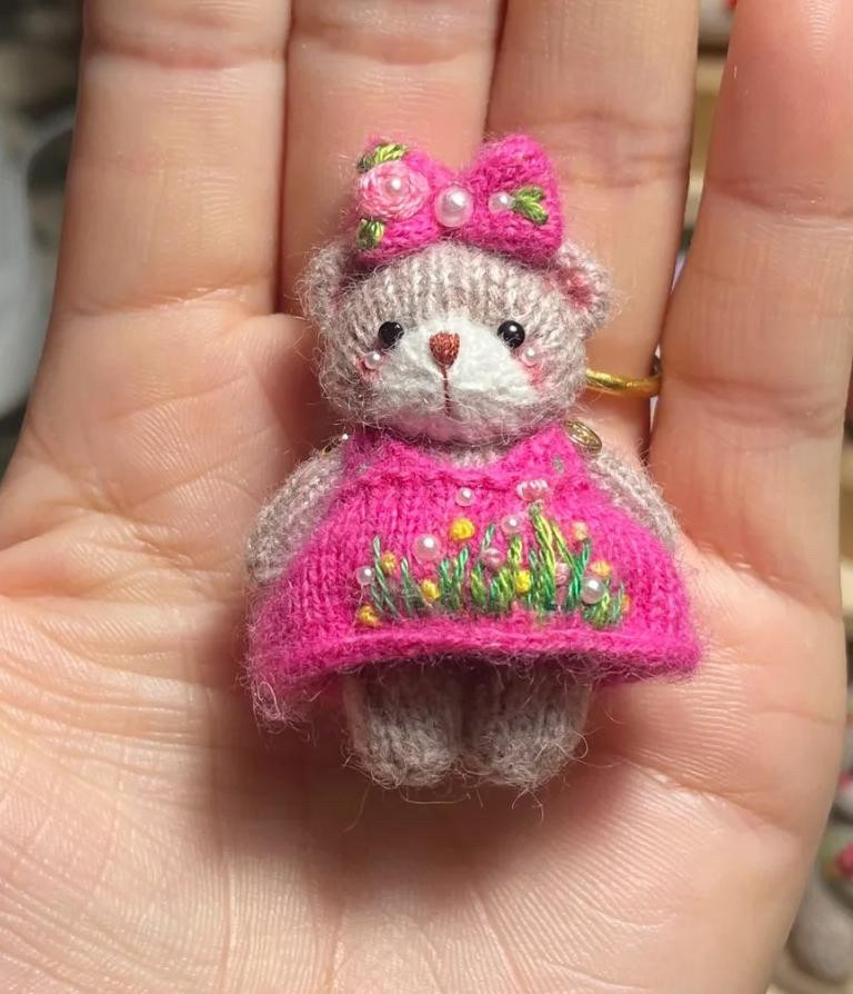 棒针玩偶 4 厘米超迷你小熊套装的图解教程,个性定制/设计服务/DIY,其他玩偶定制,淘宝优惠券,粉丝福利购,淘宝优惠卷