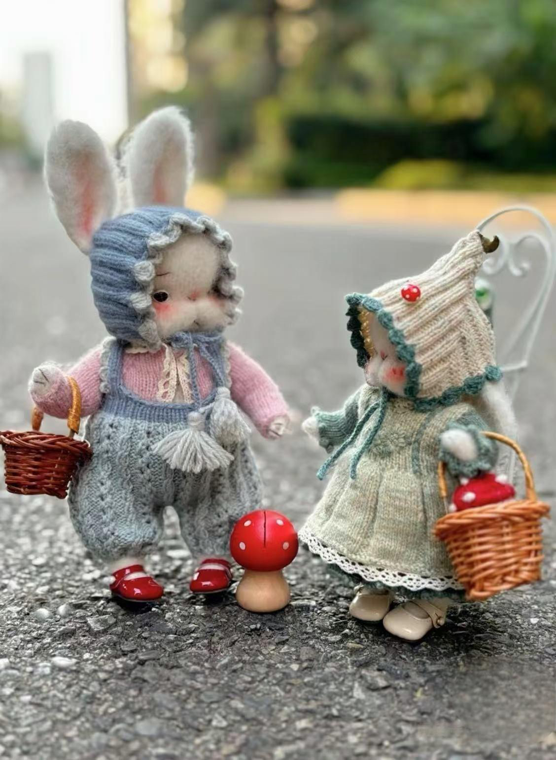 棒针图解棒针玩偶泰迪兔文字图解教程 素体+两套衣服+清晰视频