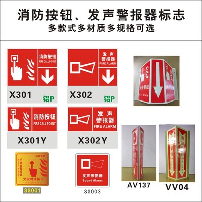 消防按钮警报器标识手动