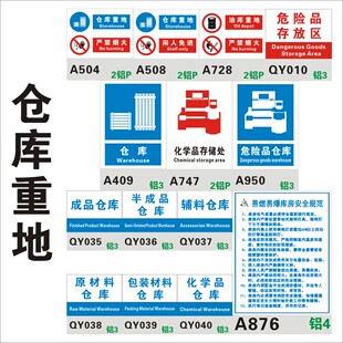 仓库重地标志标识牌 油库重地严禁烟火闲人免进半成品危险化学品