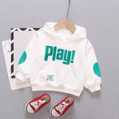 休闲外 上衣婴幼儿薄款 男童春秋洋气连帽卫衣宝宝含棉长袖 套头衫