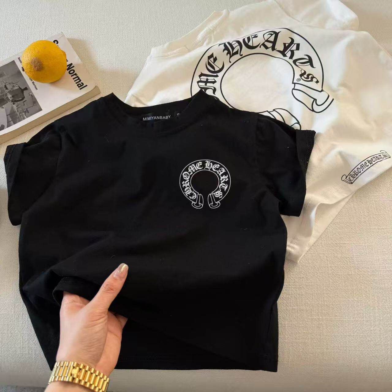 儿童纯棉短袖T恤男夏季新款小童字母上衣洋气宝宝薄款半袖T女透气