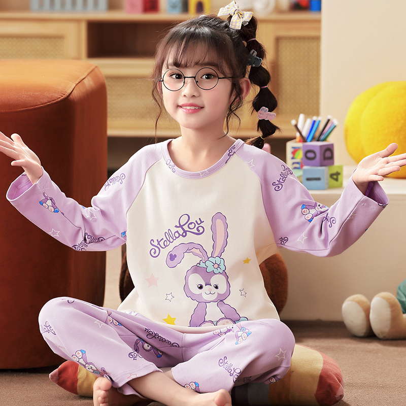 可爱鱼女童纯棉春秋季睡衣