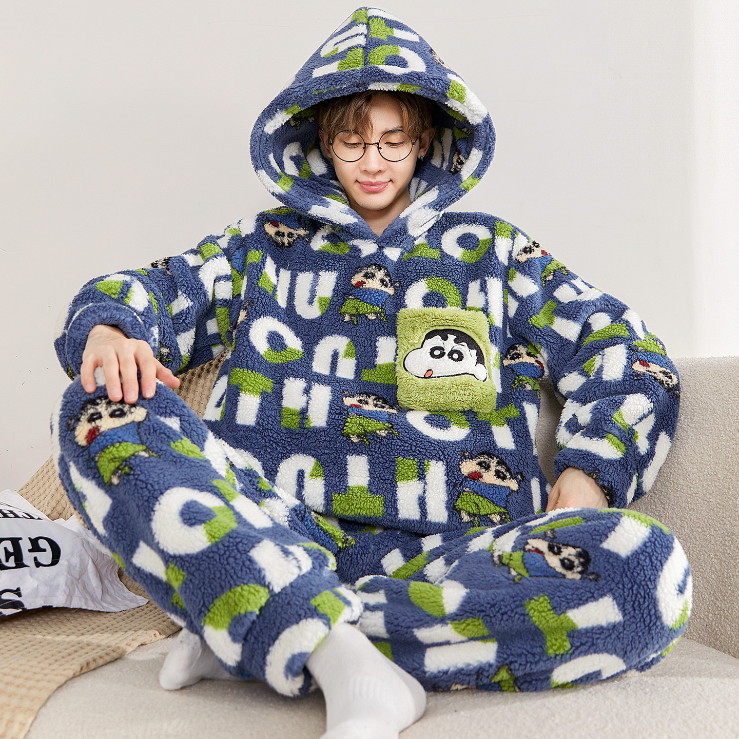 加大码青少年法兰绒冬季套装