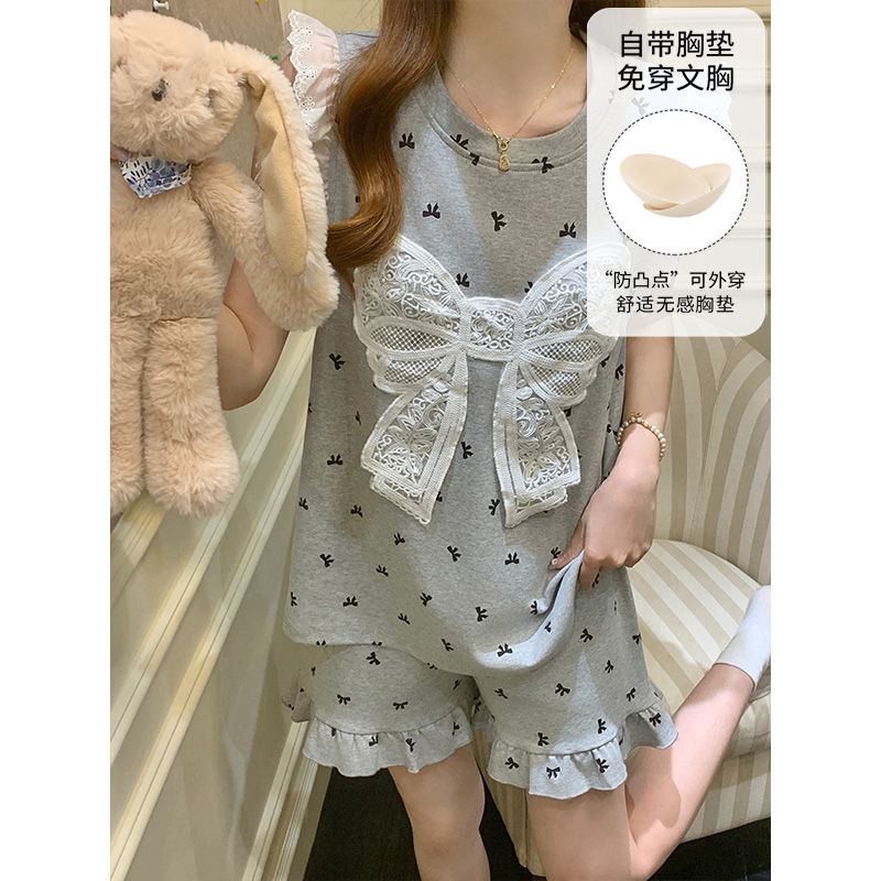 女童无袖带胸垫睡衣夏季背心薄款图片