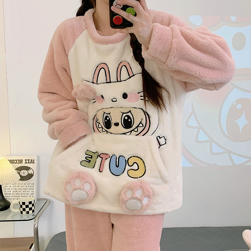 女童睡衣珊瑚绒冬加厚可爱拉布布