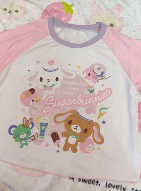 RichGirl现货甜点兔短袖夏季日系可爱童趣甜美印花软妹t恤