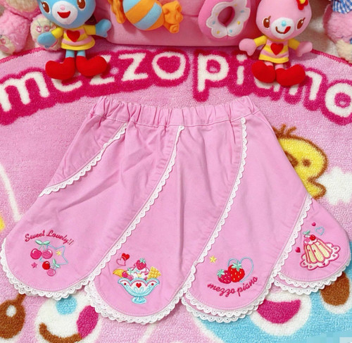 RichGirl日系mp可爱卡通刺绣亚萌甜美公主女儿服百搭半身裙短裙