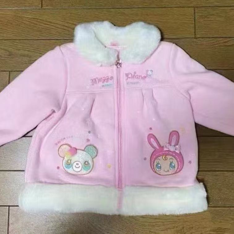 RichGirl秋冬复刻mp可爱刺绣粉色软妹刺绣女儿服加绒加厚外套长袖