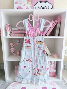 RichGirl自制复刻mp日系可爱背带裙软妹卡通刺绣萌妹少女感半身裙