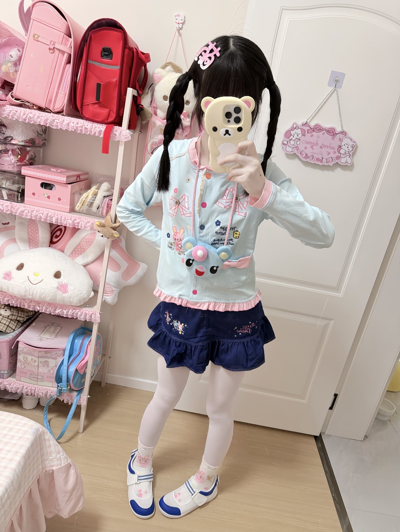 RichGirl少女原创自制可爱印花刺绣开衫上衣+褶皱刺绣牛仔短裙,女装/女士精品,时尚套装,淘宝优惠券,粉丝福利购,淘宝优惠卷