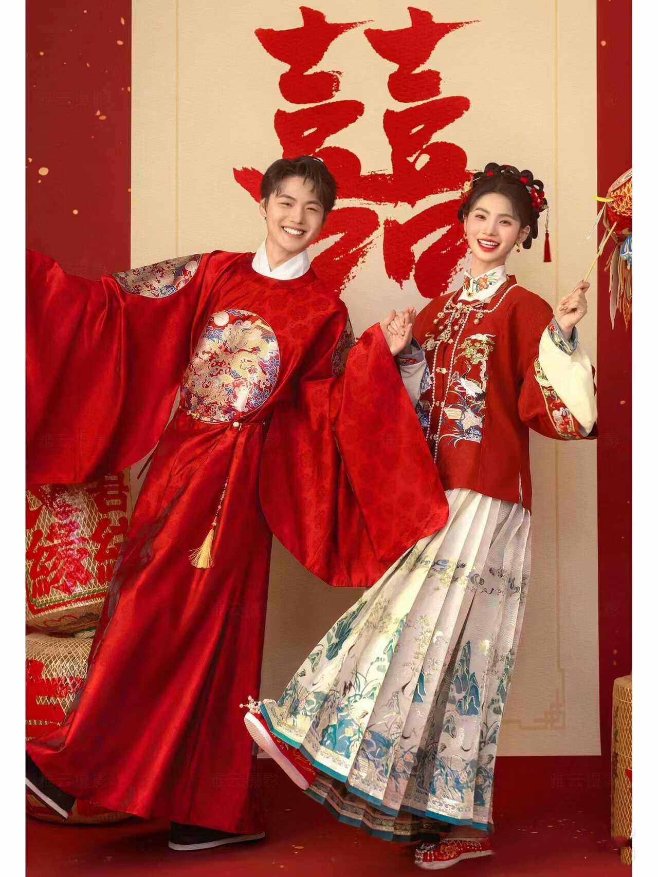 情侣主题影楼秀禾圆领袍明制汉服