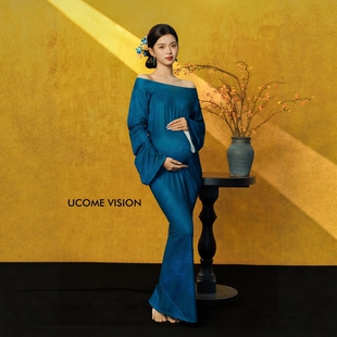 影楼新款孕妇主题服装复古高级感优雅风新中式清冷感肖像艺术照