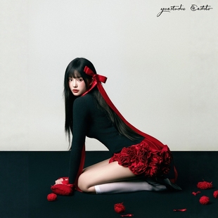 韩杂风红色蝴蝶结黑色毛衣新年甜美氛围感芭比艺术照摄影服装