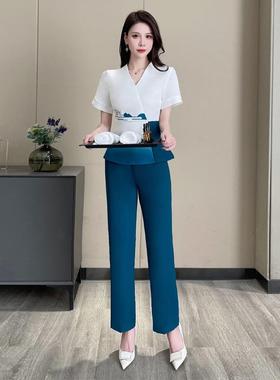23335夏装新款足浴足疗技师工作服女气质高端美容养生馆采耳套装