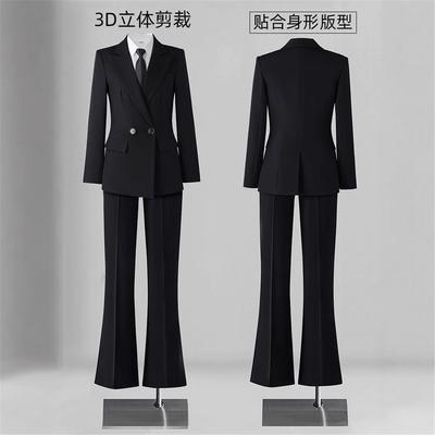 西装套装女职业正装大学生公考面试工作服气质高级感黑色西服外套