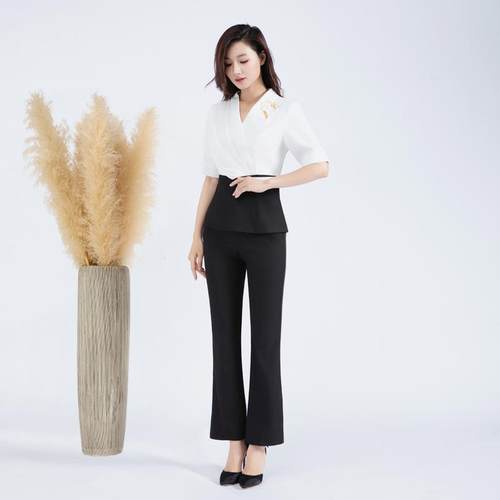 A9098新款采耳足浴推拿柔式工作服裤套装女足疗按摩会所技师衣服