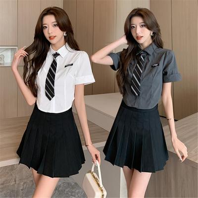 2025夏新款JK制服摆群套装养生馆桑拿足疗技师工作服足浴技师服