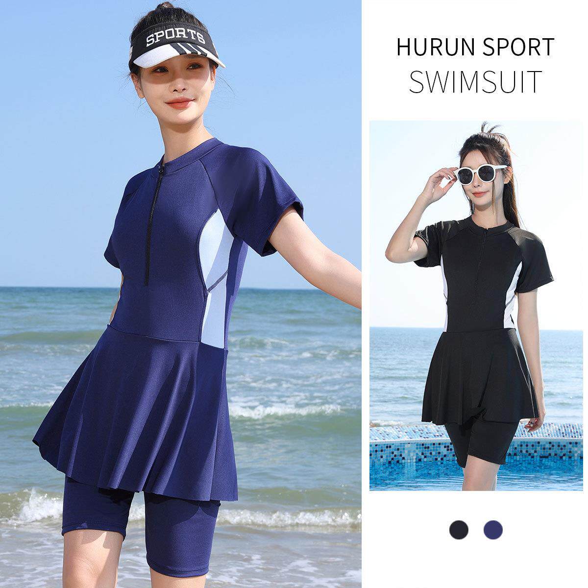 泳衣女2025新款学生游泳衣连体五分裤微胖女孩遮肉大码女士游泳馆