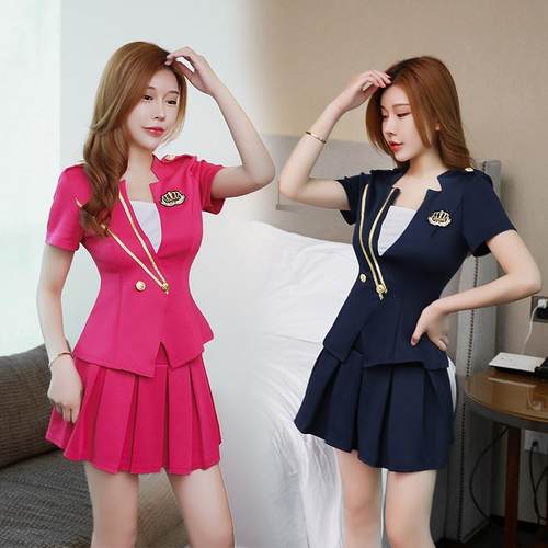 夜场KTV公主工作服摆裙新款气质显瘦春夏套装足浴足疗技师工作服