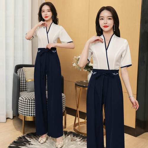 美容院美容师工作服女足疗足浴spa养生馆会所技师服套装一件代付