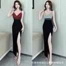 吊带礼服长裙酒店夜总会修身 低胸长款 连衣裙 性感晚装 夜店KTV新款