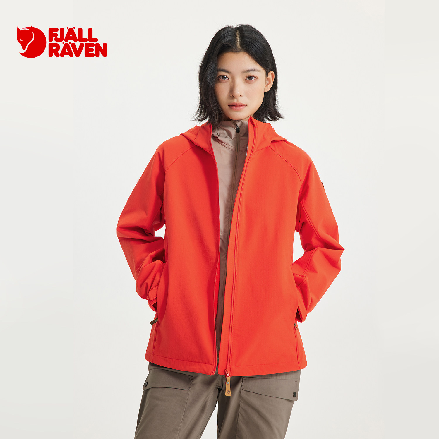 Fjallraven北极狐 户外保暖10%羊毛混纺抓绒软壳女夹克 082612011