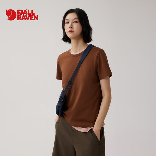 fjallraven北极狐 25新款女士棉质圆领短袖T恤亲肤上衣012512090