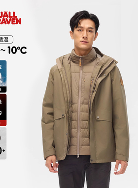 北极狐 男士无PFAS防水冲锋衣 羽绒内胆三合一 09242127