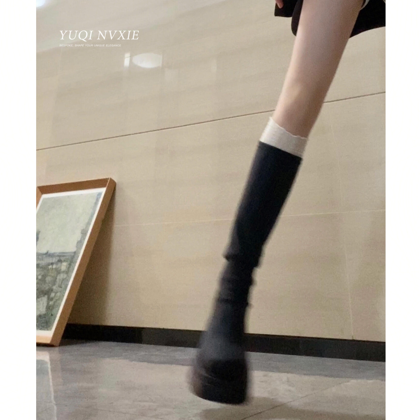厚底高筒瘦瘦靴女款长筒靴堆堆靴