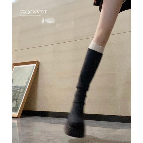 厚底高筒瘦瘦靴女款长筒靴堆堆靴