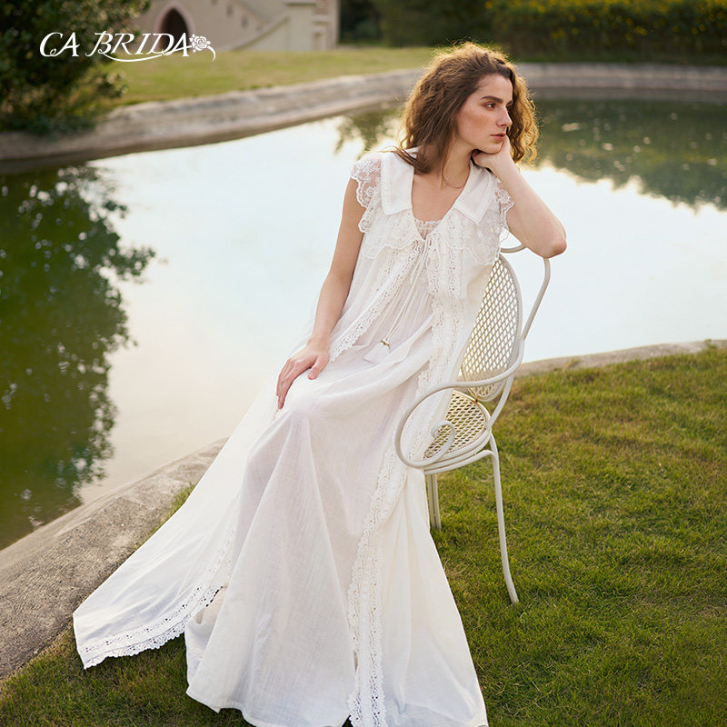 CABRIDA【月美人】法式复古浪漫春夏单层芙罗拉无袖晨袍Q108D1,女士内衣/男士内衣/家居服,睡袍/浴袍,淘宝优惠券,粉丝福利购,淘宝优惠卷